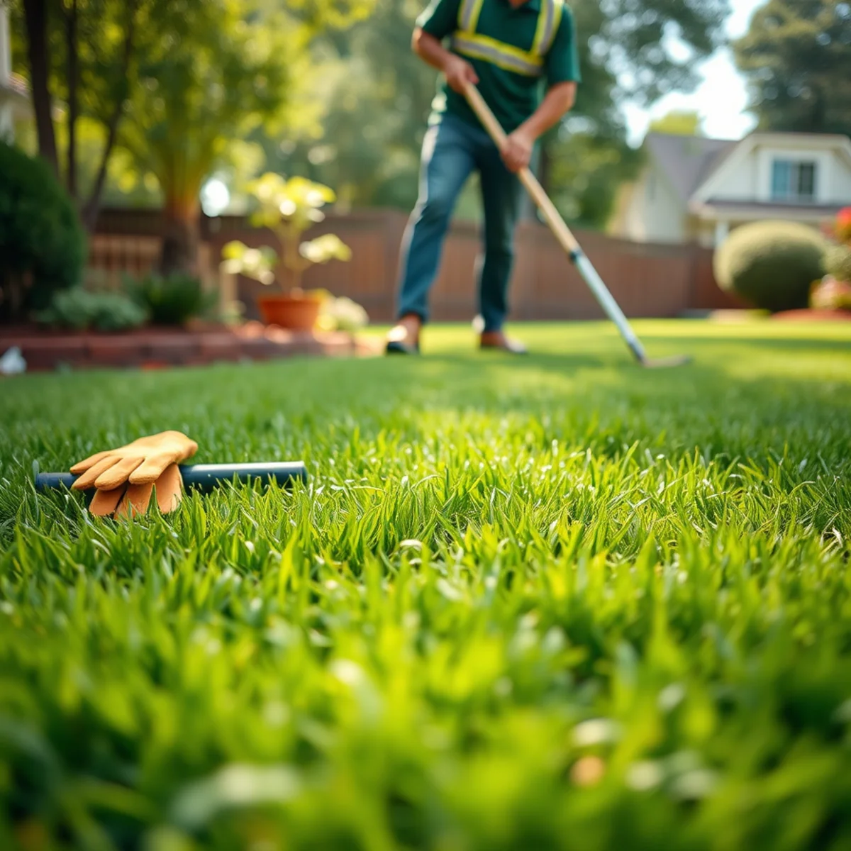 Healthy green Atlanta lawn illustrating PinStripe Landscaping's lawn care tips