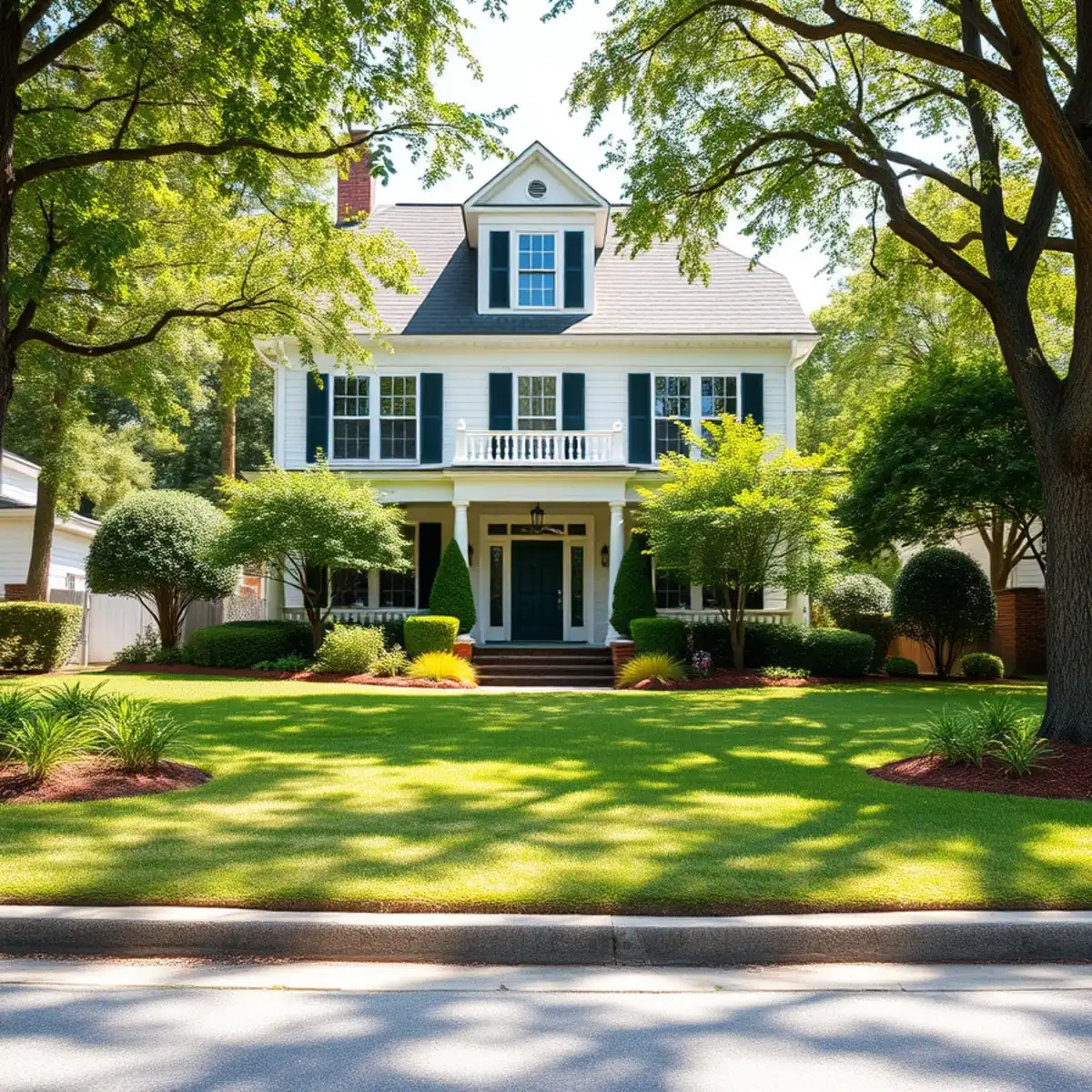 Historic home with a manicured lawn in College Park, GA
