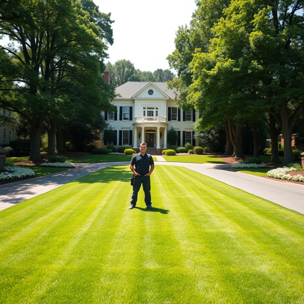 Historic estate with expansive lawn and mature trees in Druid Hills, GA
