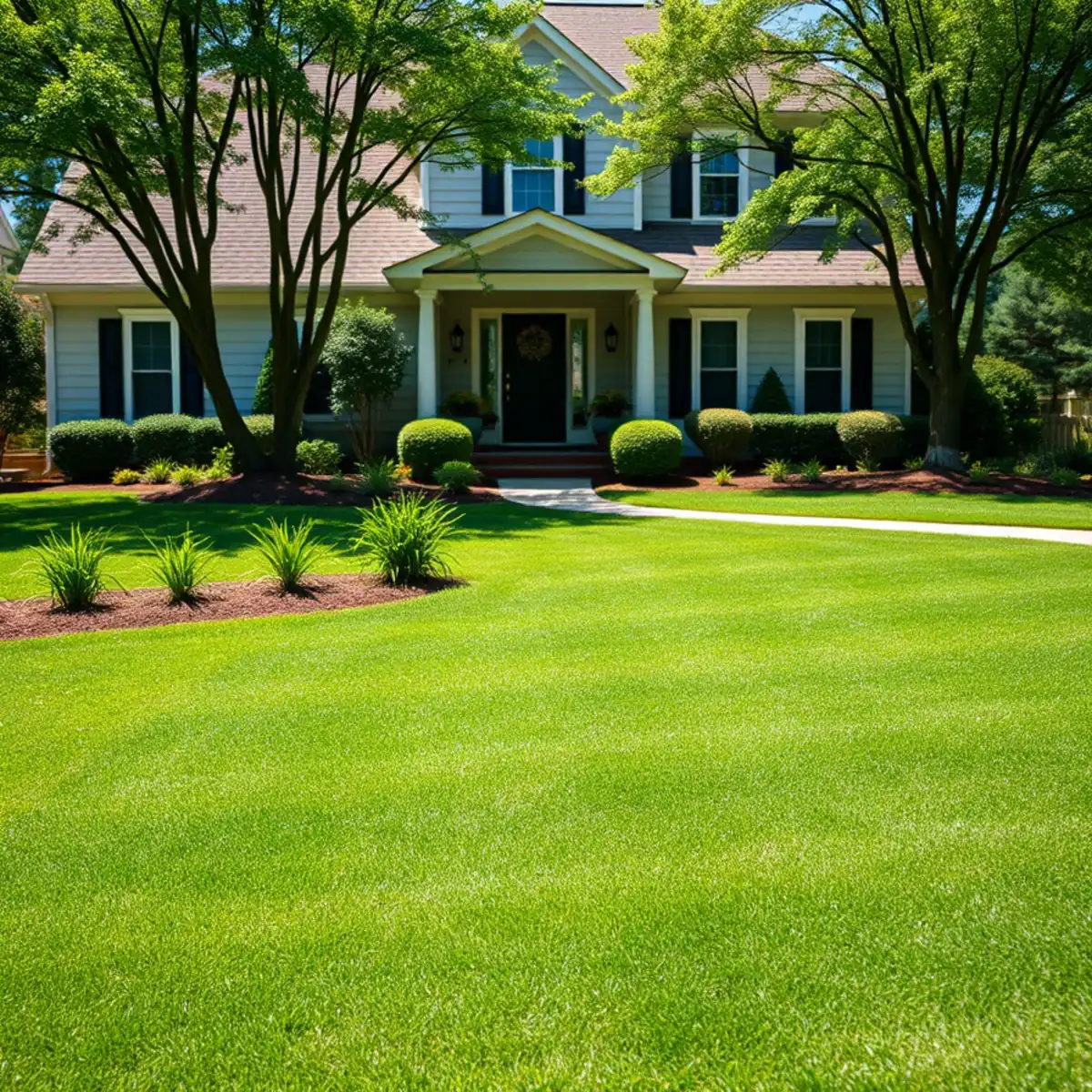 Healthy, well-maintained lawn at a home in Between, GA