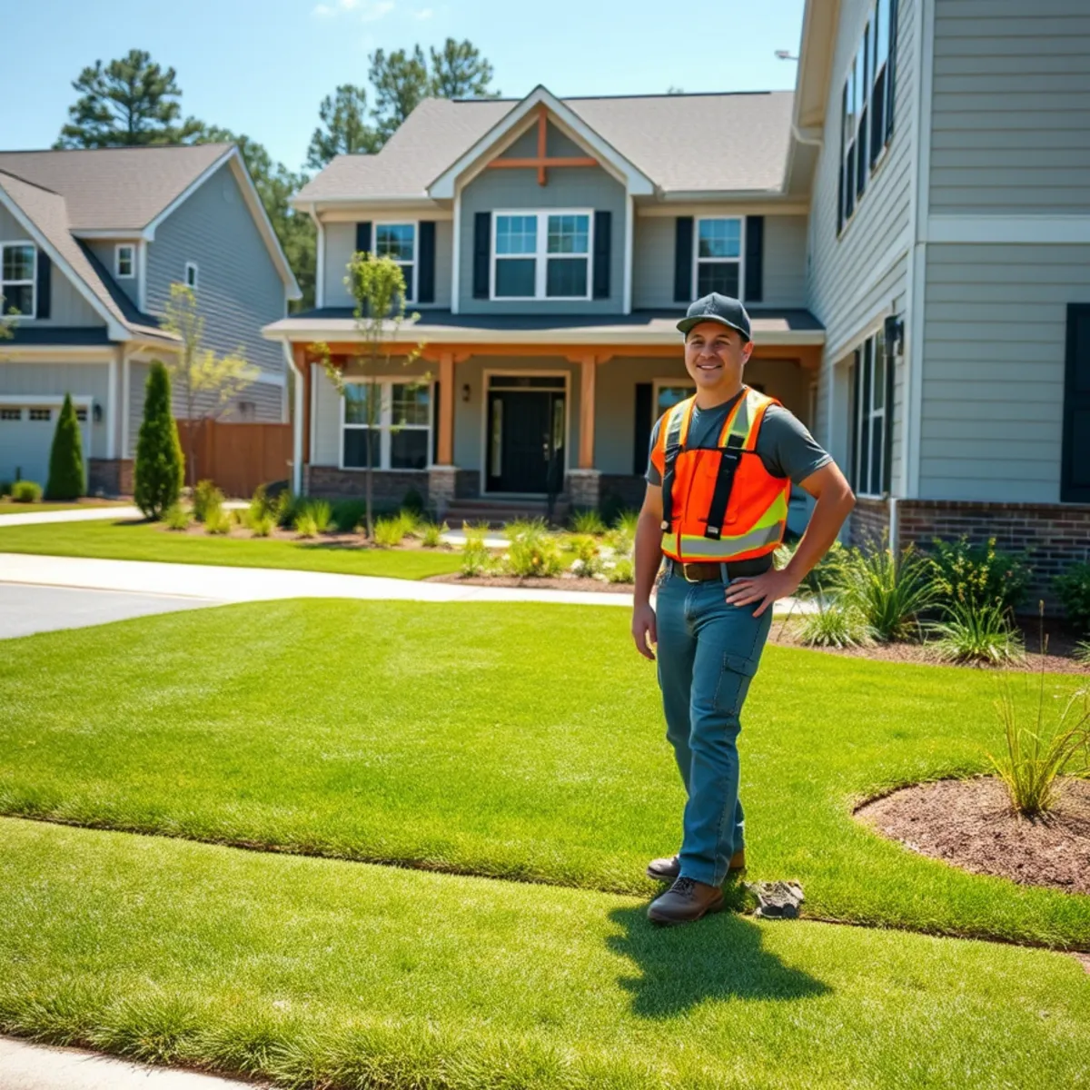 New-construction home with fresh sod lawn in Summerhill, Atlanta GA