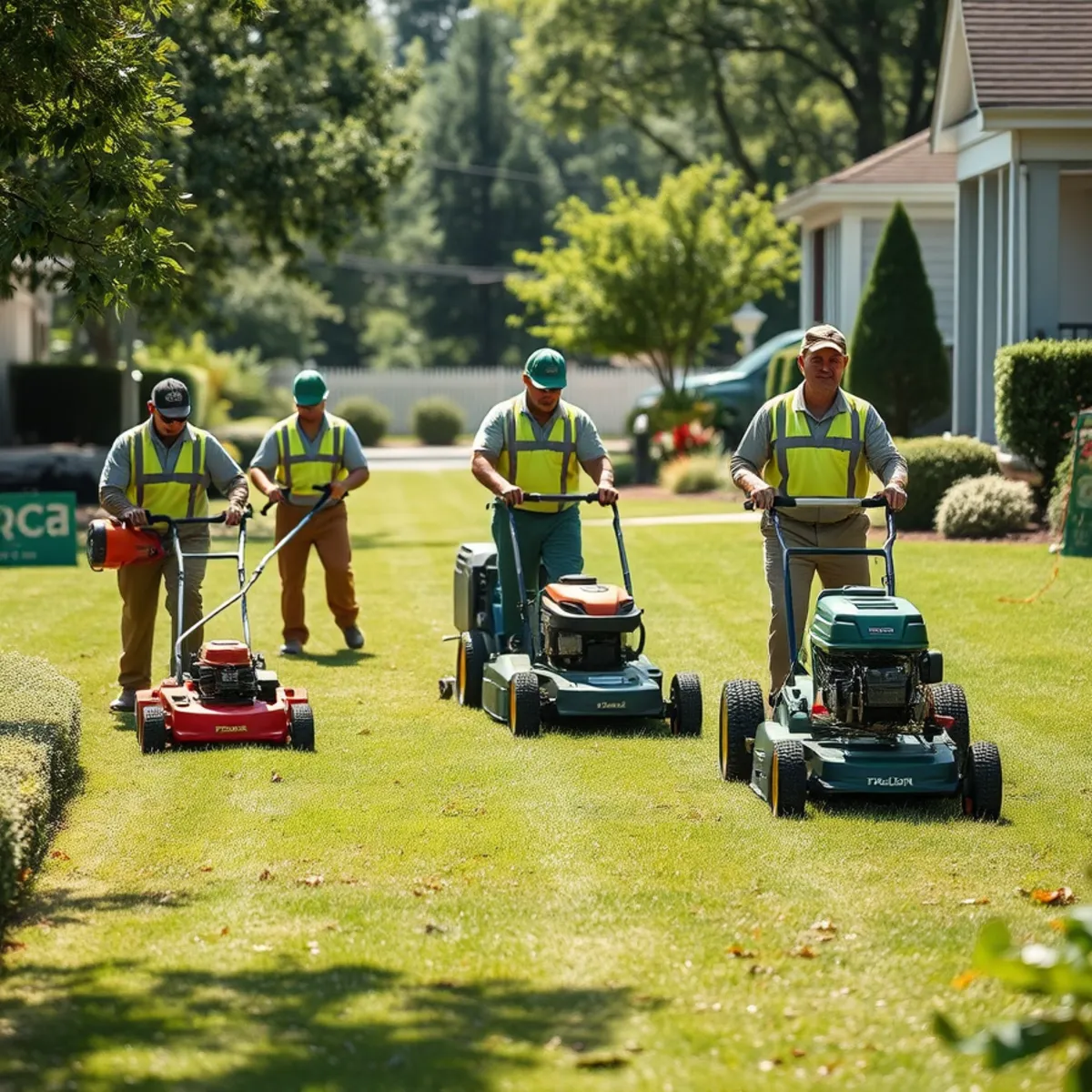 PinStripe Landscaping crew providing lawn care and landscaping services in Atlanta, GA